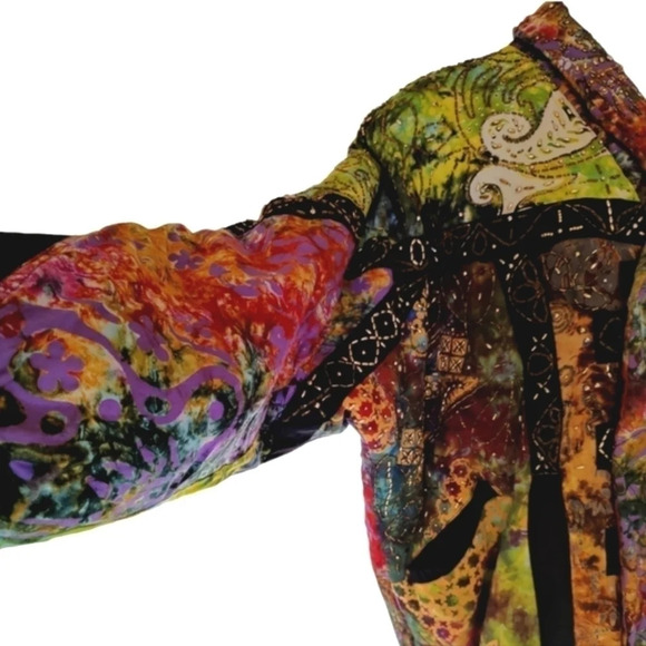 Exquisite Batik Beaded Jacket EUC ❤️ - Picture 4 of 15